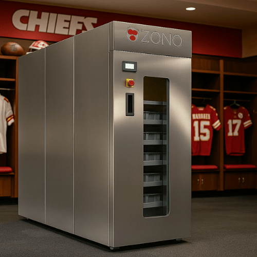 Ozono SC1 chamber 3D view showing safety features and professional design